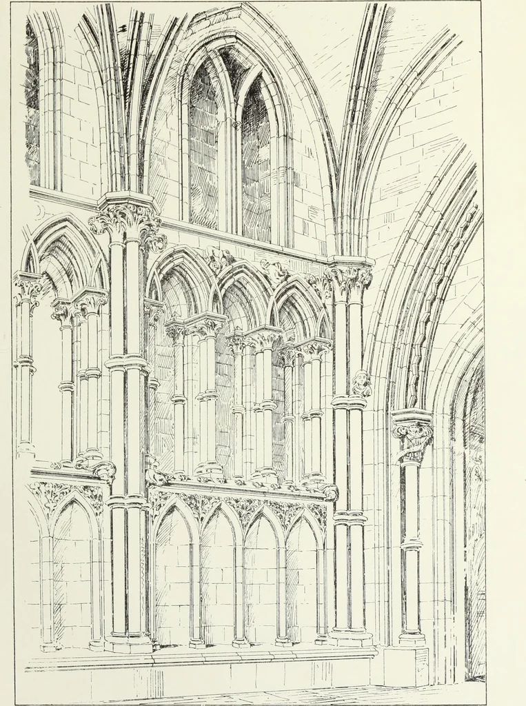 An illustration from An essay on the history of English church architecture prior to the separation of England from the Roman obedience, 1881, leaf 191