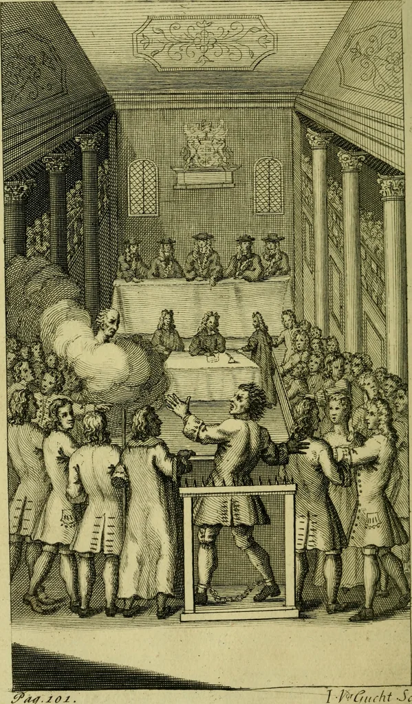 An illustration from An essay on the history and reality of apparitions. : Being an account of what they are, and what they are not; whence they come, and whence they come not. As also how we may distinguish between the apparitions of good and evil spirits and how we ought to behave to them. With a great variety of surprizing and diverting examples, never publish'd before, 1727, leaf 121