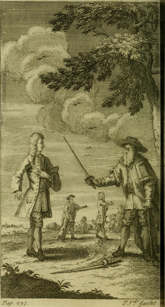 An illustration from An essay on the history and reality of apparitions. : Being an account of what they are, and what they are not; whence they come, and whence they come not. As also how we may distinguish between the apparitions of good and evil spirits and how we ought to behave to them. With a great variety of surprizing and diverting examples, never publish'd before, 1727, leaf 261
