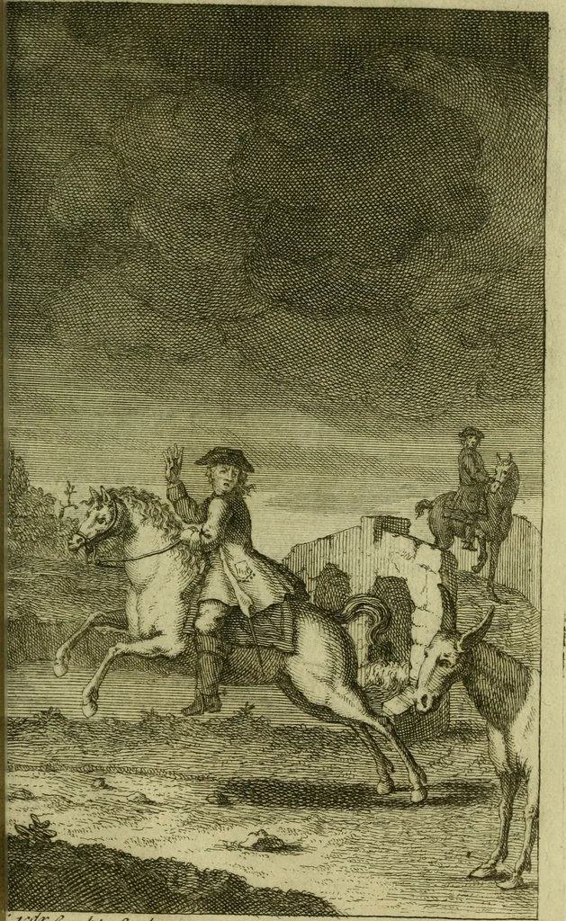 An illustration from An essay on the history and reality of apparitions. : Being an account of what they are, and what they are not; whence they come, and whence they come not. As also how we may distinguish between the apparitions of good and evil spirits and how we ought to behave to them. With a great variety of surprizing and diverting examples, never publish'd before, 1727, leaf 398