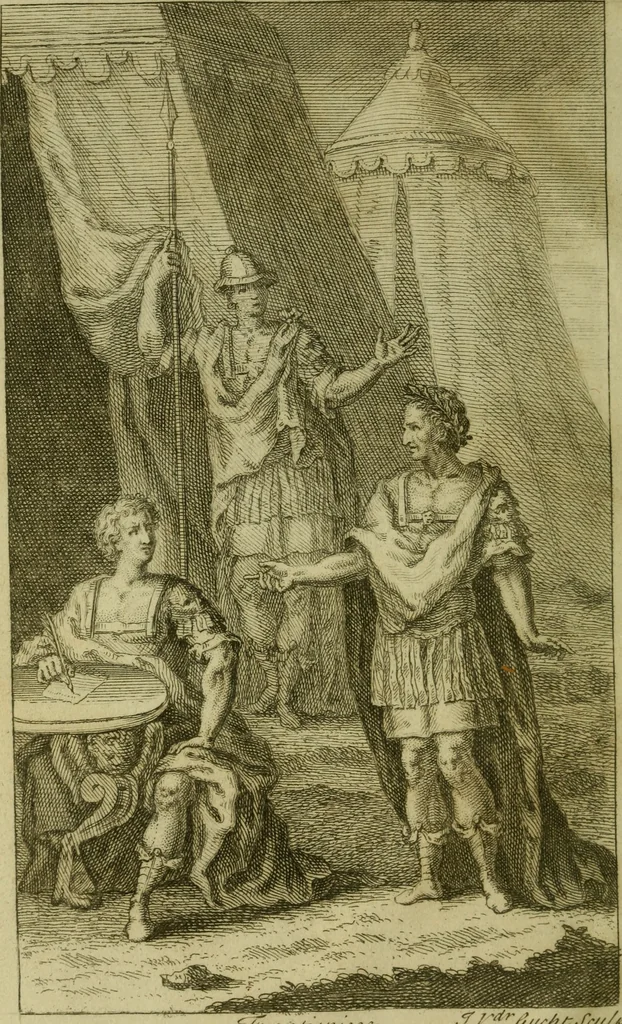 An illustration from An essay on the history and reality of apparitions. : Being an account of what they are, and what they are not; whence they come, and whence they come not. As also how we may distinguish between the apparitions of good and evil spirits and how we ought to behave to them. With a great variety of surprizing and diverting examples, never publish'd before, 1727, leaf 7