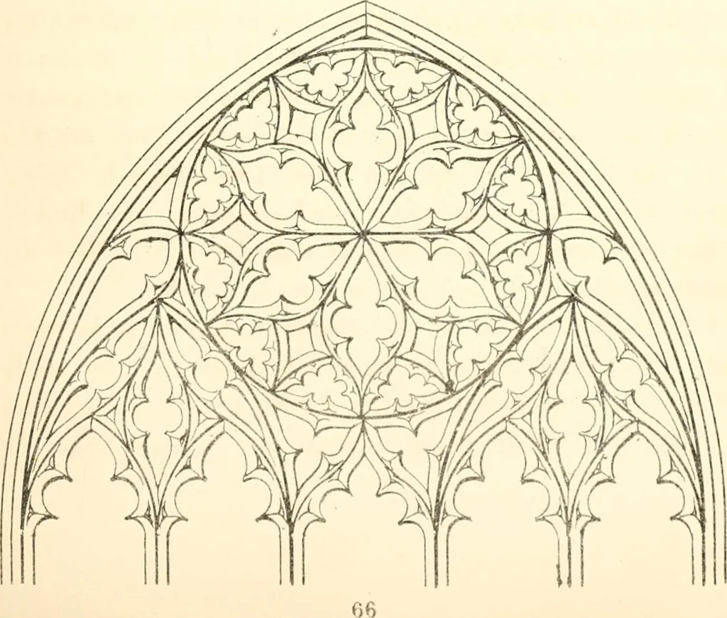 An illustration from An essay on the origin and development of window tracery in England; with nearly four hundred illustrations, 1851, leaf 208