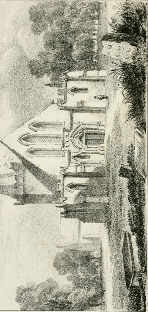 An illustration from An essay on the origin and progress of Gothic architecture, with reference to the ancient history and present state of the remains of such architecture in Ireland, to which was awarded the prize proposed by the Royal Irish Academy for the best essay on that subject, 1829, leaf 7