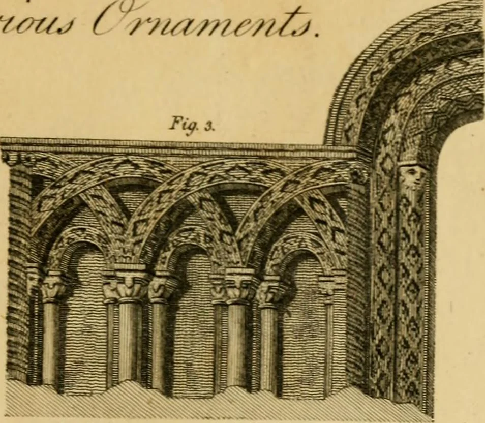 An illustration from Essays on Gothic architecture :, 1800, leaf 214