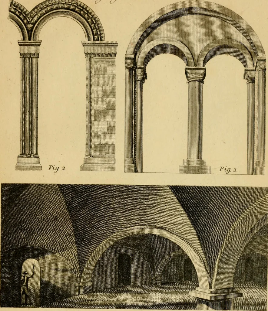 An illustration from Essays on Gothic architecture :, 1800, leaf 222