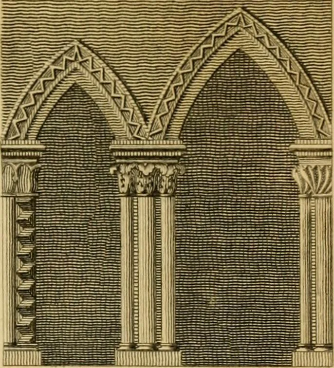 An illustration from Essays on Gothic architecture :, 1800, leaf 224