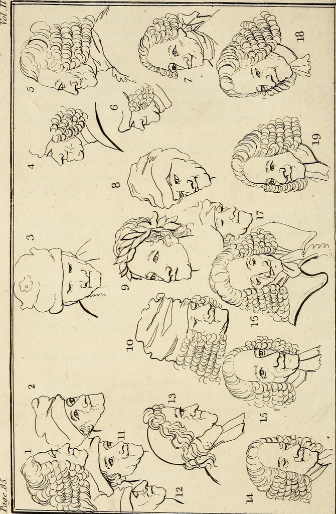 An illustration from Essays on physiognomy; calculated to extend the knowledge and the love of mankind, 1797, leaf 195