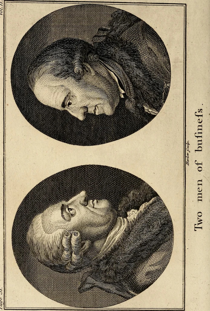 An illustration from Essays on physiognomy; calculated to extend the knowledge and the love of mankind, 1797, leaf 61
