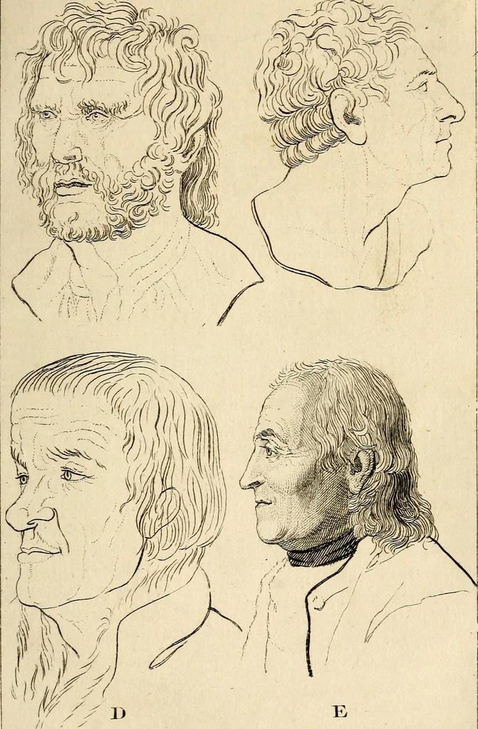An illustration from Essays on physiognomy; calculated to extend the knowledge and the love of mankind, 1797, leaf 342