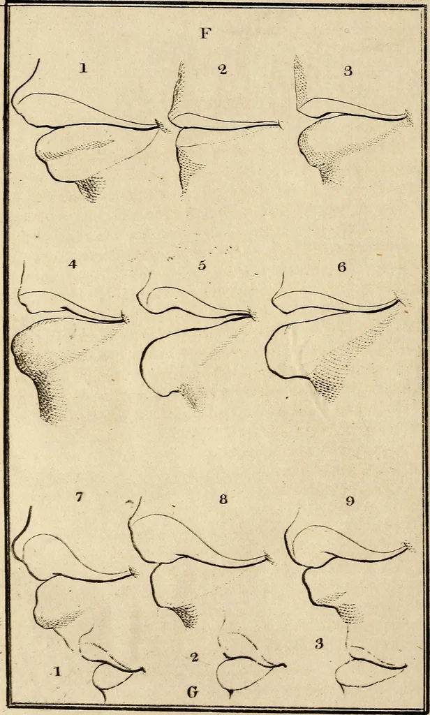 An illustration from Essays on physiognomy; calculated to extend the knowledge and the love of mankind, 1797, leaf 481