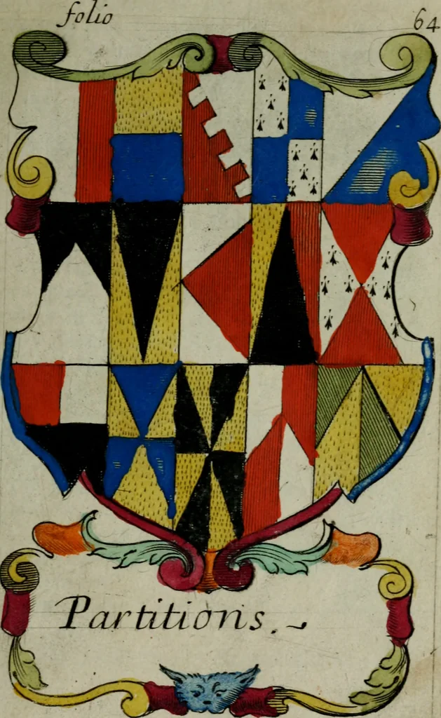 An illustration from An essay to heraldry in two parts. The first containing ... the body of heraldry: the second, honour civil and military; being a treatise of the nobility and gentry of England ... The whole illustrated with variety of ... sculptures .., 1684, leaf 102