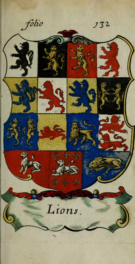 An illustration from An essay to heraldry in two parts. The first containing ... the body of heraldry: the second, honour civil and military; being a treatise of the nobility and gentry of England ... The whole illustrated with variety of ... sculptures .., 1684, leaf 198