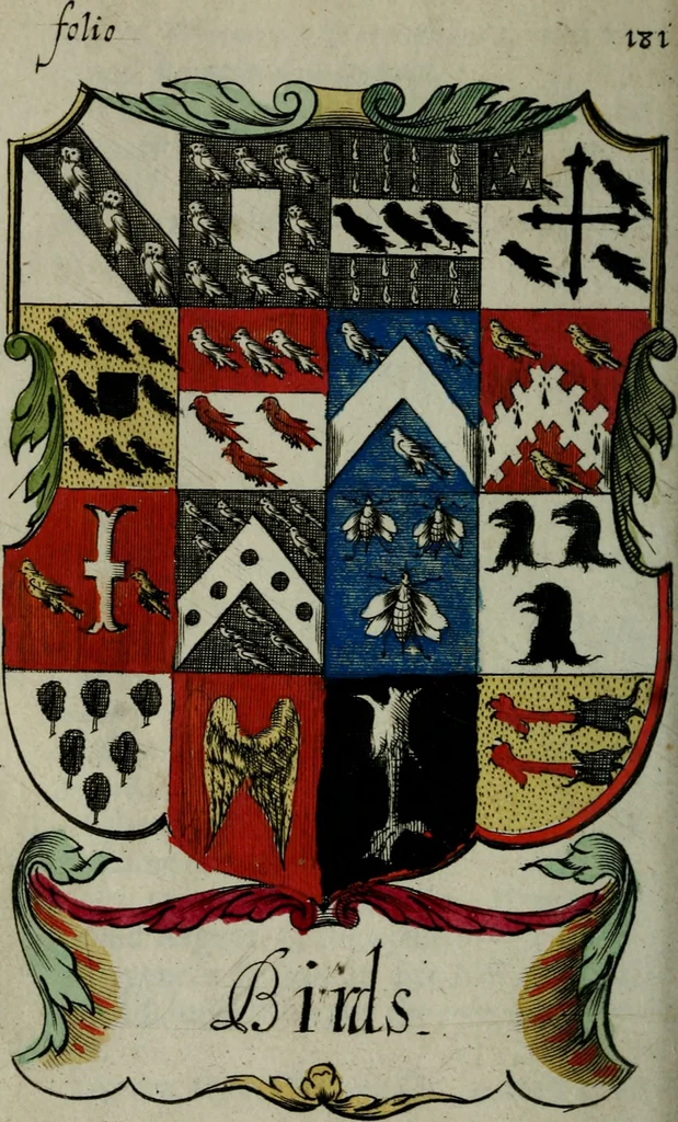 An illustration from An essay to heraldry in two parts. The first containing ... the body of heraldry: the second, honour civil and military; being a treatise of the nobility and gentry of England ... The whole illustrated with variety of ... sculptures .., 1684, leaf 263