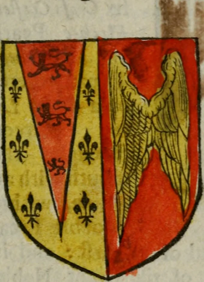 An illustration from An essay to heraldry in two parts. The first containing ... the body of heraldry: the second, honour civil and military; being a treatise of the nobility and gentry of England ... The whole illustrated with variety of ... sculptures .., 1684, leaf 300