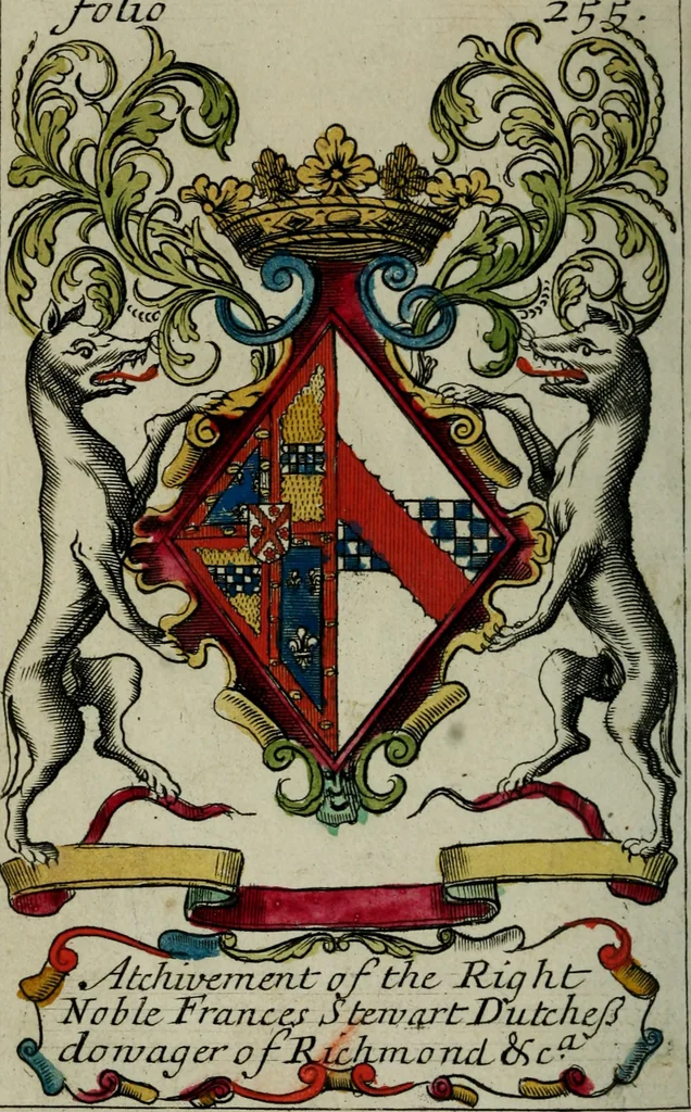 An illustration from An essay to heraldry in two parts. The first containing ... the body of heraldry: the second, honour civil and military; being a treatise of the nobility and gentry of England ... The whole illustrated with variety of ... sculptures .., 1684, leaf 365