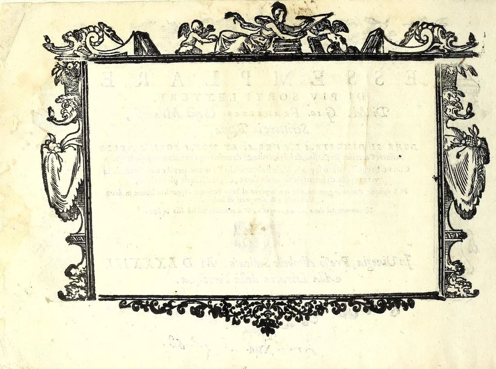 An illustration from Essemplare di piv sorti lettere, 1583, leaf 6
