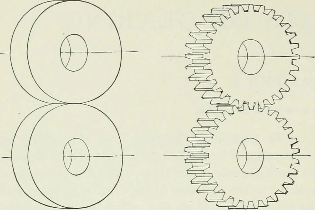 An illustration from The essentials of gearing; a text book for students and for self-instruction, containing numerous problems and practical formulas, 1911, leaf 30