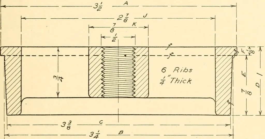 An illustration from Essentials of drafting; a text and problem book for apprentice, trade and evening technical schools, 1918, leaf 100