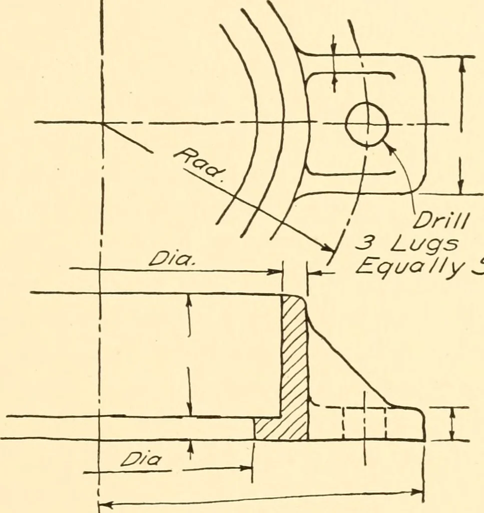 An illustration from Essentials of drafting; a text and problem book for apprentice, trade and evening technical schools, 1918, leaf 120