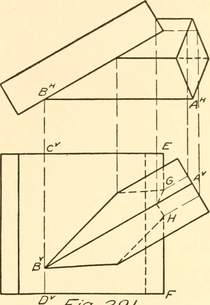 An illustration from Essentials of drafting; a text and problem book for apprentice, trade and evening technical schools, 1918, leaf 136