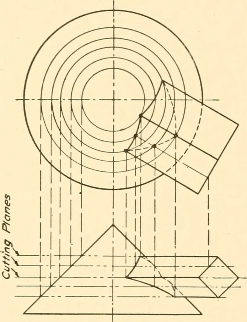 An illustration from Essentials of drafting; a text and problem book for apprentice, trade and evening technical schools, 1918, leaf 137