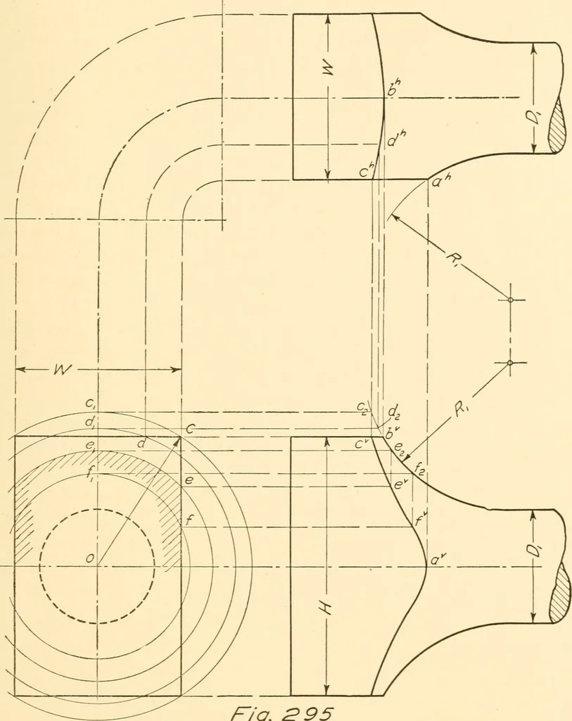 An illustration from Essentials of drafting; a text and problem book for apprentice, trade and evening technical schools, 1918, leaf 138