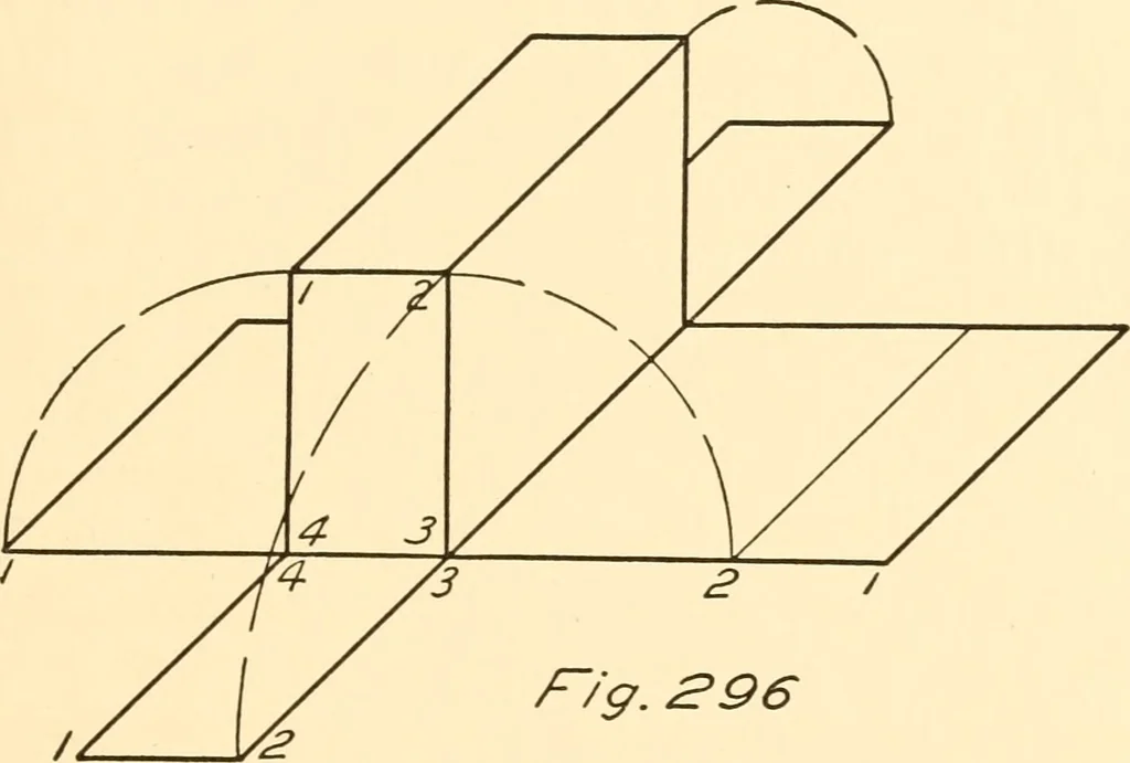 An illustration from Essentials of drafting; a text and problem book for apprentice, trade and evening technical schools, 1918, leaf 140