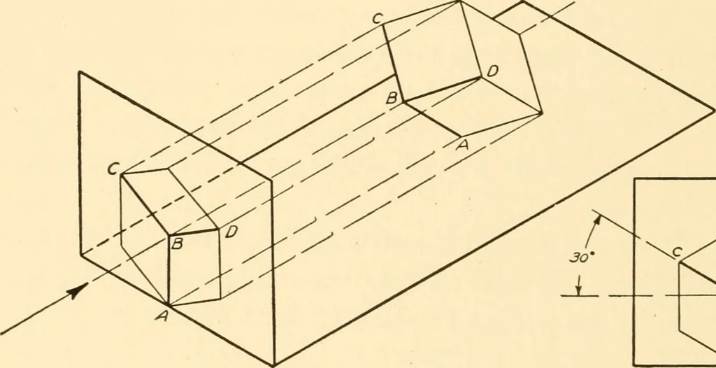 An illustration from Essentials of drafting; a text and problem book for apprentice, trade and evening technical schools, 1918, leaf 147