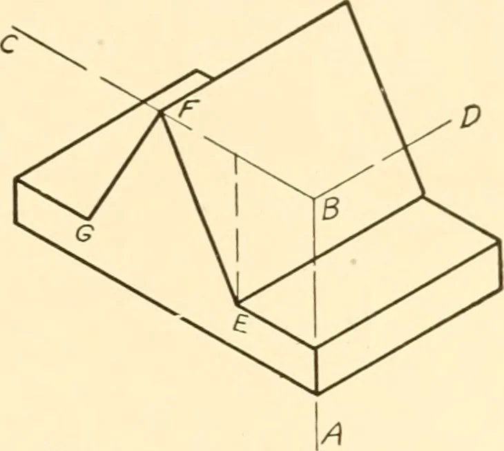 An illustration from Essentials of drafting; a text and problem book for apprentice, trade and evening technical schools, 1918, leaf 148