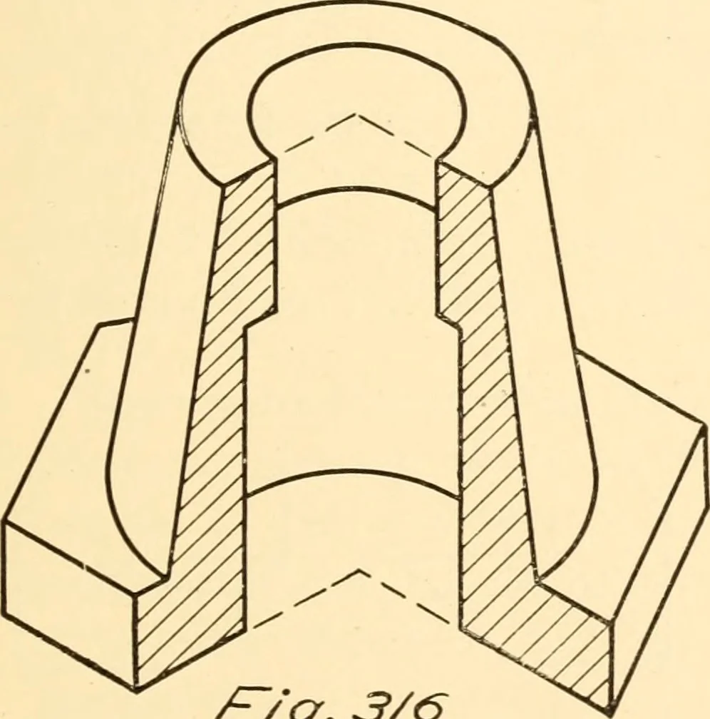 An illustration from Essentials of drafting; a text and problem book for apprentice, trade and evening technical schools, 1918, leaf 150