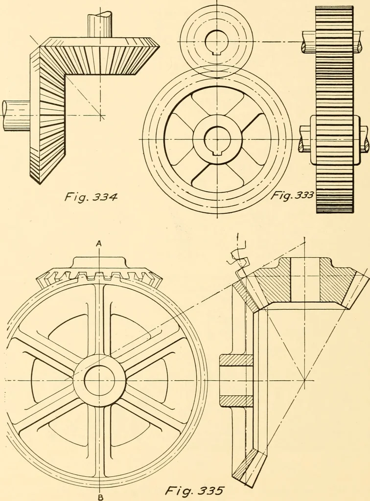 An illustration from Essentials of drafting; a text and problem book for apprentice, trade and evening technical schools, 1918, leaf 155