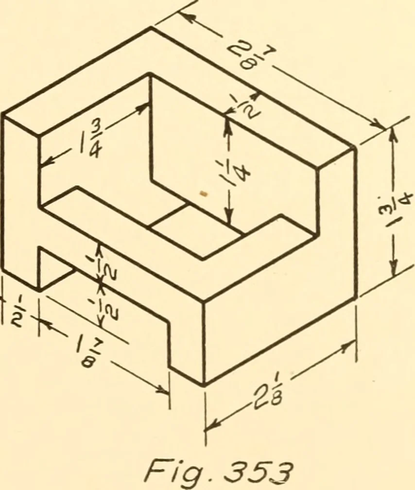 An illustration from Essentials of drafting; a text and problem book for apprentice, trade and evening technical schools, 1918, leaf 164