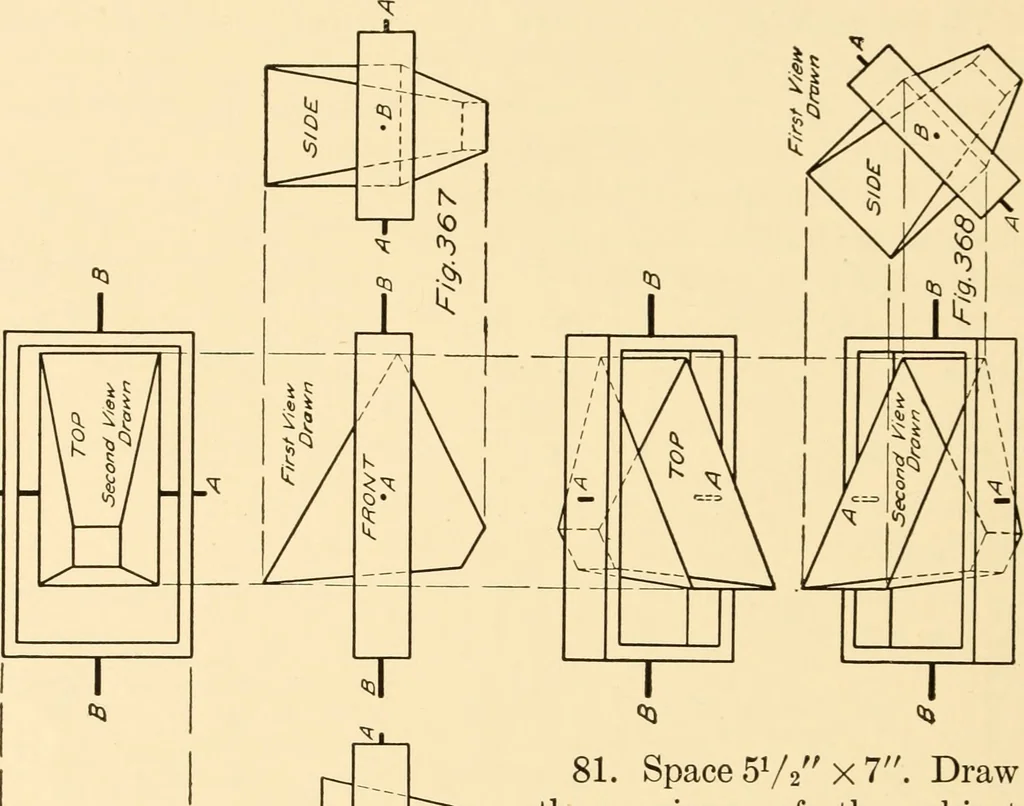 An illustration from Essentials of drafting; a text and problem book for apprentice, trade and evening technical schools, 1918, leaf 167