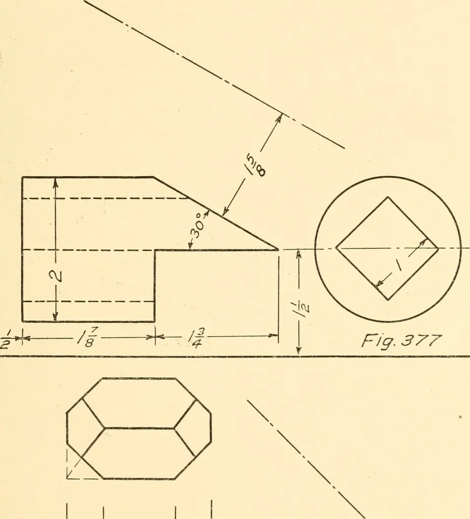 An illustration from Essentials of drafting; a text and problem book for apprentice, trade and evening technical schools, 1918, leaf 170