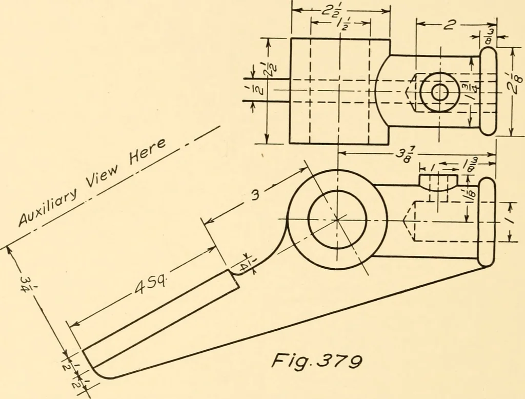 An illustration from Essentials of drafting; a text and problem book for apprentice, trade and evening technical schools, 1918, leaf 171