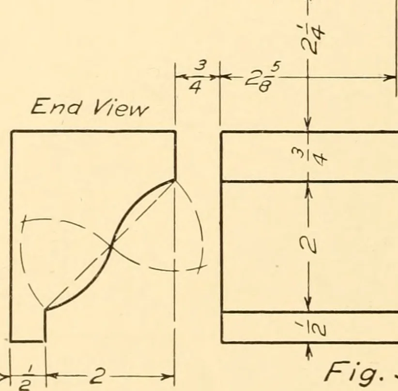 An illustration from Essentials of drafting; a text and problem book for apprentice, trade and evening technical schools, 1918, leaf 171