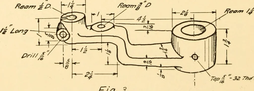 An illustration from Essentials of drafting; a text and problem book for apprentice, trade and evening technical schools, 1918, leaf 173