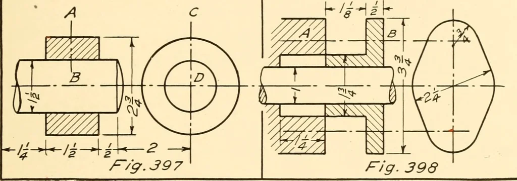 An illustration from Essentials of drafting; a text and problem book for apprentice, trade and evening technical schools, 1918, leaf 176
