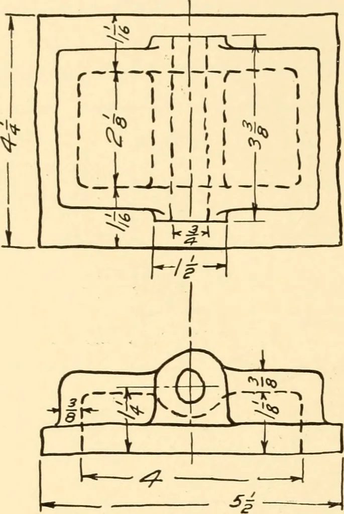 An illustration from Essentials of drafting; a text and problem book for apprentice, trade and evening technical schools, 1918, leaf 177