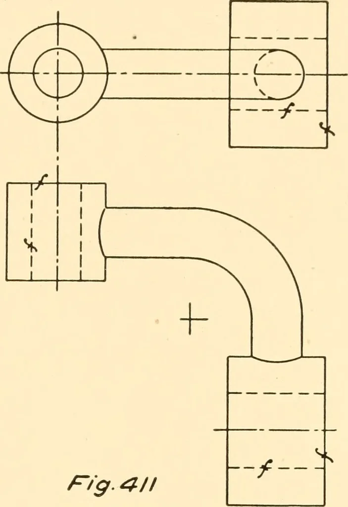 An illustration from Essentials of drafting; a text and problem book for apprentice, trade and evening technical schools, 1918, leaf 182
