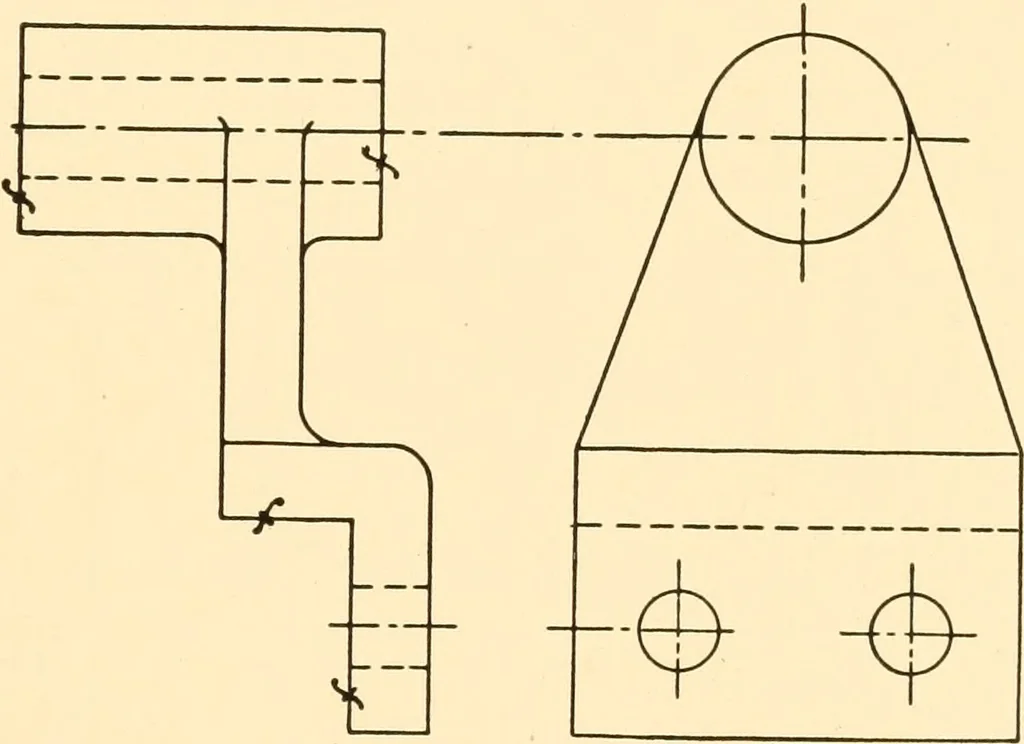 An illustration from Essentials of drafting; a text and problem book for apprentice, trade and evening technical schools, 1918, leaf 182