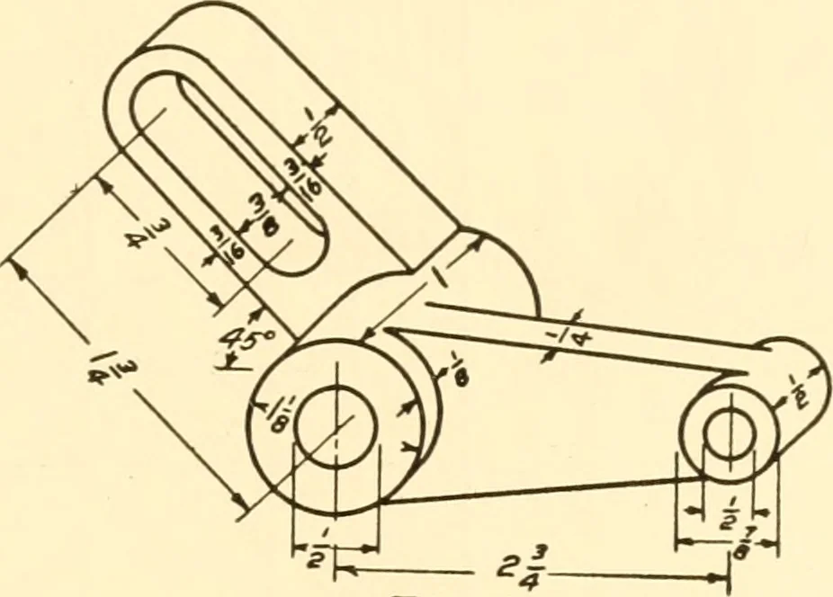 An illustration from Essentials of drafting; a text and problem book for apprentice, trade and evening technical schools, 1918, leaf 184