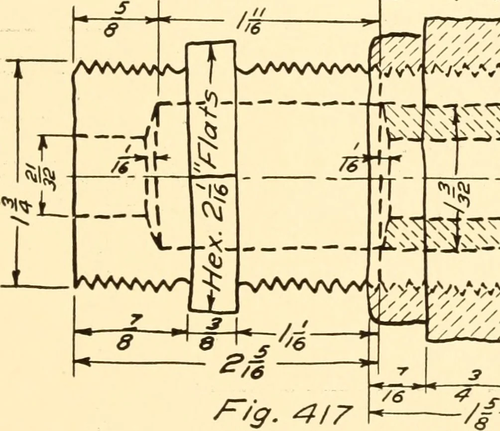 An illustration from Essentials of drafting; a text and problem book for apprentice, trade and evening technical schools, 1918, leaf 184