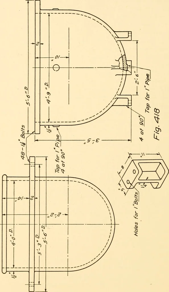 An illustration from Essentials of drafting; a text and problem book for apprentice, trade and evening technical schools, 1918, leaf 185
