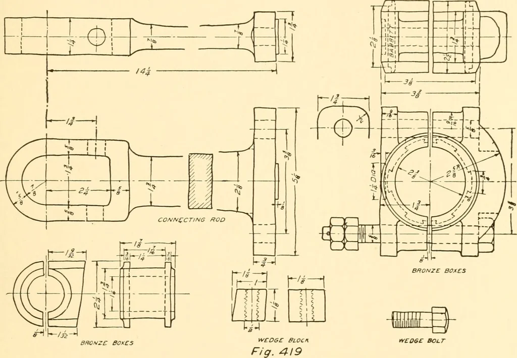 An illustration from Essentials of drafting; a text and problem book for apprentice, trade and evening technical schools, 1918, leaf 186