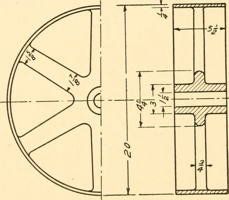 An illustration from Essentials of drafting; a text and problem book for apprentice, trade and evening technical schools, 1918, leaf 187