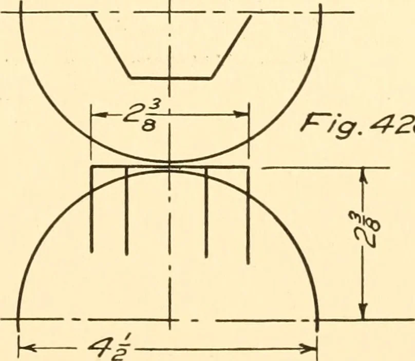 An illustration from Essentials of drafting; a text and problem book for apprentice, trade and evening technical schools, 1918, leaf 188