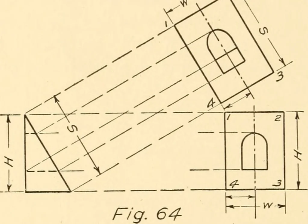 An illustration from Essentials of drafting; a text and problem book for apprentice, trade and evening technical schools, 1918, leaf 45