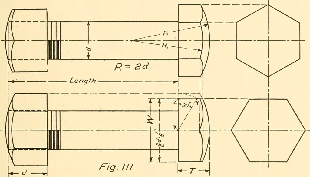 An illustration from Essentials of drafting; a text and problem book for apprentice, trade and evening technical schools, 1918, leaf 66