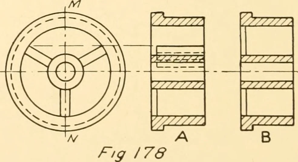 An illustration from Essentials of drafting; a text and problem book for apprentice, trade and evening technical schools, 1918, leaf 91